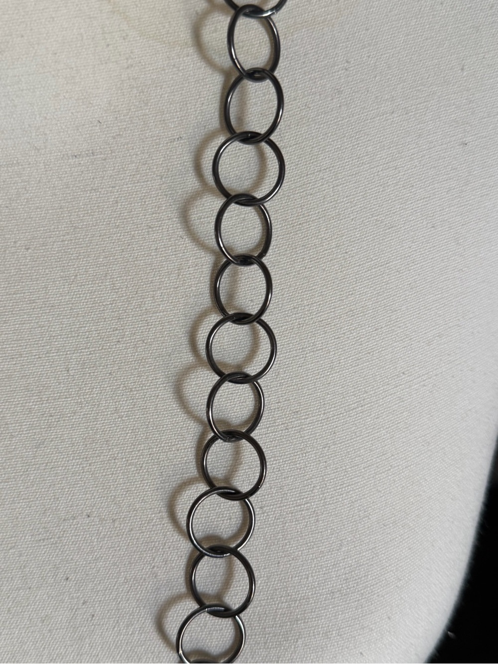 Vintage Joanne Thompson Long Monceriff Design Oxidized Sterling Silver Necklace - Picture 2 of 3